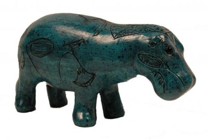 Hippopotame Bleu – Statue en Résine d’Art
